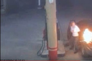 Gas station fire caused by static electricity