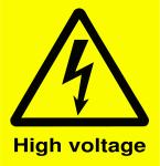 High voltage warning sign